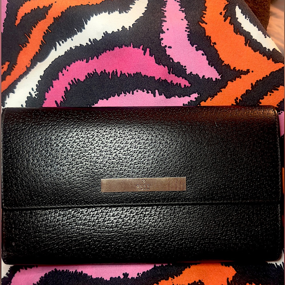 GUCCI Long Large Leather Wallet Black - Picture 7 of 16